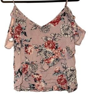 Blue Rain Cold Shoulder Blouse